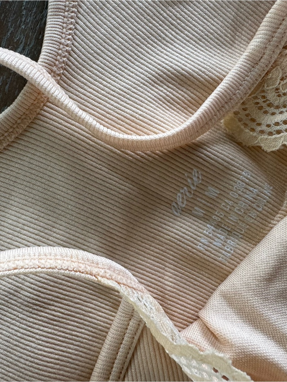 aerie Lace-Trim Seamless Bralette in apricot - Picture 3 of 5